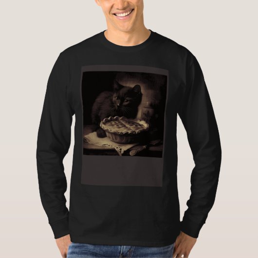 Black Cat Love Apple Pie T-shirt (Voorkant)