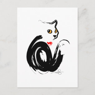 Black Cat Love Briefkaart