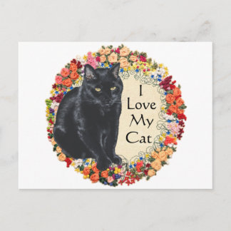 Black Cat Love Briefkaart