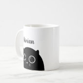 Black Cat Lover Custom Name Mok (Voorkant links)
