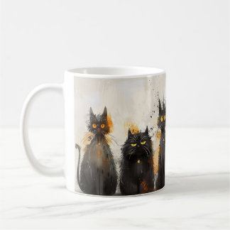 Black Cat Lover Geïllustreerde Koffie Mok