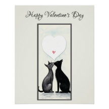 Black Cat Lover Hart Valentijnsdag No2