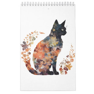 Black Cat Lover Kostuum Bloemen Scary Hallow Kalender