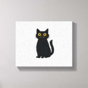 Black Cat Magic – Schattigee Halloween & Mystic Ca Canvas Afdruk