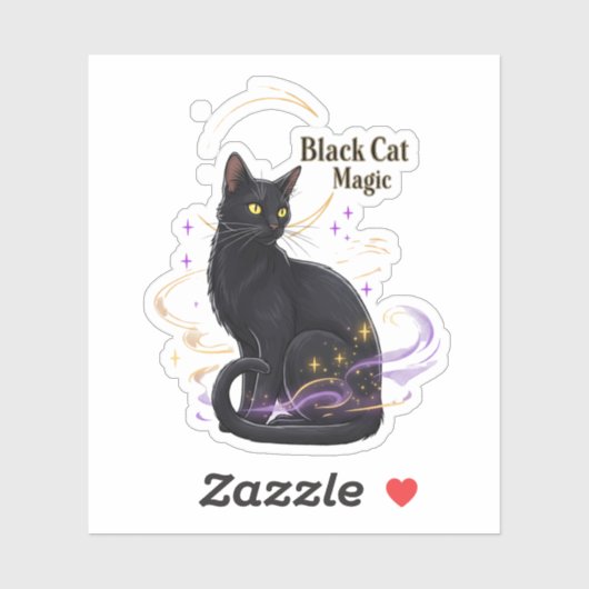 Black Cat Magic - Sticker en vinyle d'Halloween my (Feuille)