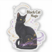Black Cat Magic - Sticker en vinyle d'Halloween my (Devant)