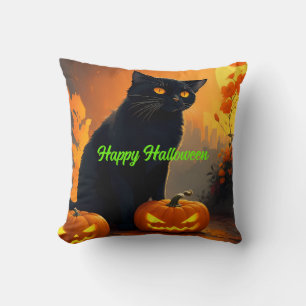 BLACK Cat Magick Halloween Kat Kussen
