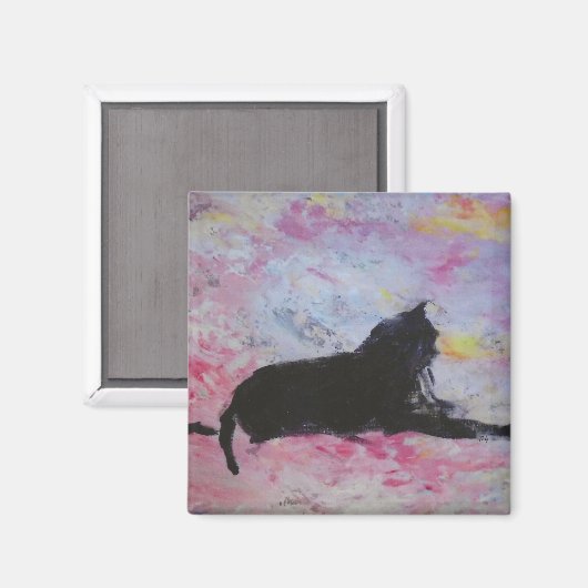 Black cat magnet (Recto/Verso)