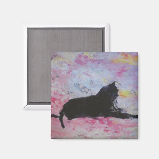 Black cat magnet magneet (Voorkant / Achterkant)