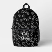 Black Cat Maman Empreinte de patte Sac à dos perso (Recto)