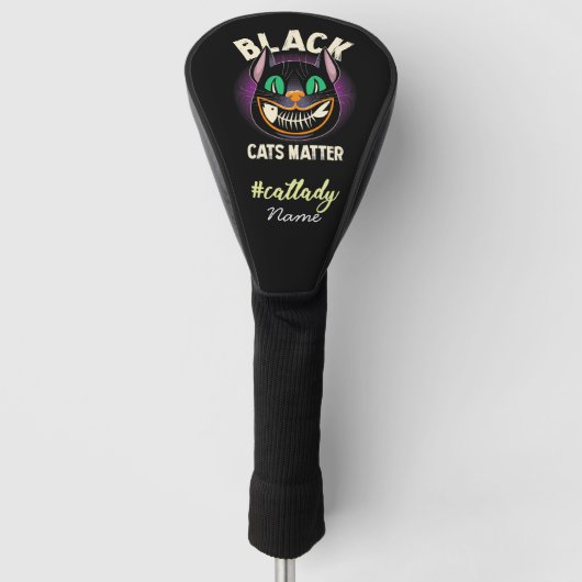 Black Cat Matter for Cat Lady Golfer Golfheadcover (Voorkant)
