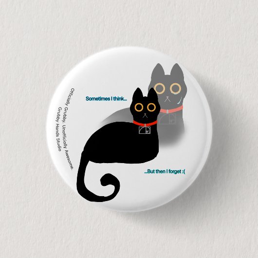 Black Cat Meme Button (Voorkant)