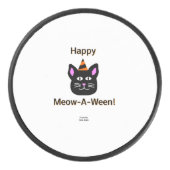 Black Cat Meow-A-Ween Hockey Puck (Voorkant)