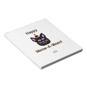 Black Cat Meow-A-Ween Notitieblok (14 cm x 15,2 cm