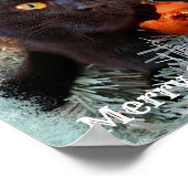 Black Cat Merry kerst Poster (Hoek)
