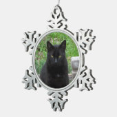 Black Cat met Green Eyes Ornament (Rechts)