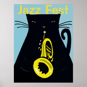 Black Cat met Trumpet, Jazz Poster