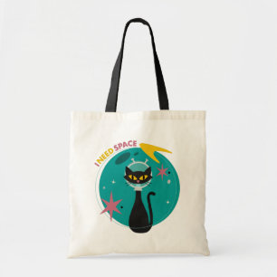 Black Cat Mid Century Moderne I need Space Tote Bag