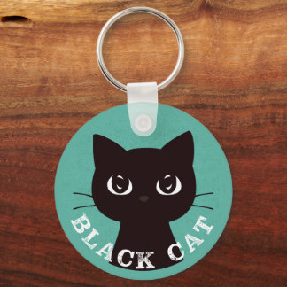 BLACK CAT | Minimalist Modern Pop Black Cat Sleutelhanger