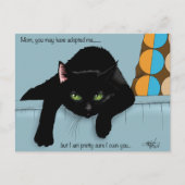 Black Cat Moederdag Briefkaart (Voorkant)