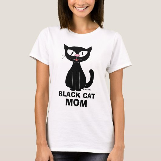 BLACK CAT MOM Cute T shirt (Voorkant)