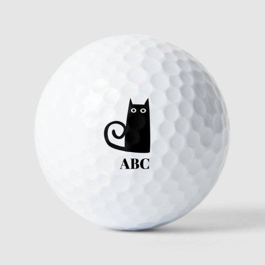 Black Cat Monogram Golfballen (Voorkant)