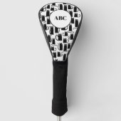 Black Cat Monogram Golfheadcover (Voorkant)