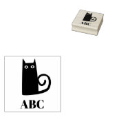 Black Cat Monogram Rubberstempel (Gestempeld)
