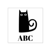 Black Cat Monogram Rubberstempel (Afrduk)