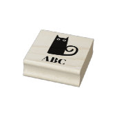Black Cat Monogram Rubberstempel (Stempel)