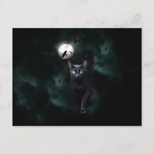 Black Cat Moon Briefkaart