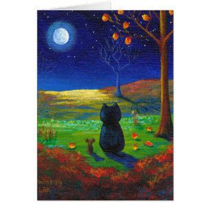Black Cat Moon Fall blaast Creationarts