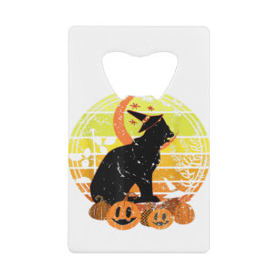 Black Cat Moon Pumpkin Witch Pet Halloween Scary V Kredietkaart Flessenopener