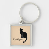 Black Cat Name Sleutelhanger (Voorkant)