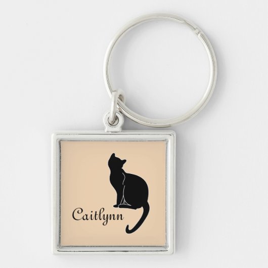 Black Cat Name Sleutelhanger (Voorkant)