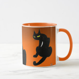 BLACK CAT NINJA Oranje Halloween Mok