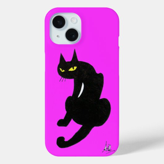 BLACK CAT NINJA Pink Fuchsia Case-Mate iPhone Case (Achterkant)