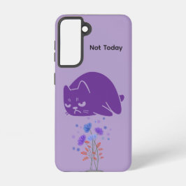 Black Cat Not Today Galaxy Case – Purple Samsung Galaxy Hoesje