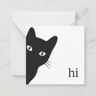 Black Cat Note Card (Blank binnenin) Notitiekaartje