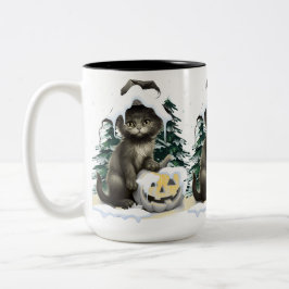 Black Cat On A Jack Tweekleurige Koffiemok