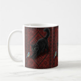 Black Cat on Moroccan Rug  Koffiemok
