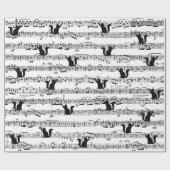 Black Cat ON Sheet Music Cadeaupapier (Vlak)