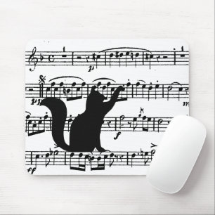 Black Cat on Sheet Music Muismat