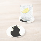 Black Cat Onderzetter Fun Cat Art Decor Cat Lover (Zijkant)