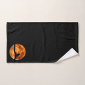 Black Cat Orange Moon (Serviette à main)