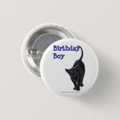 Black Cat Party Center Ronde Button 3,2 Cm (Voorkant /achterkant)