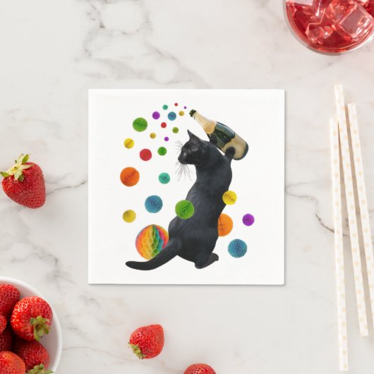 Black Cat Party Napkins Servetten (Insitu)
