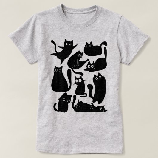 Black cat party t-shirt (Design voorkant)