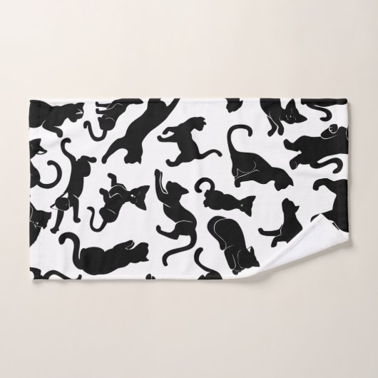 Black Cat Pattern Bad Handdoek (Handdoek)