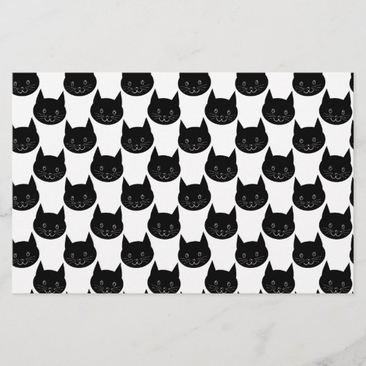 Black Cat Pattern. Briefpapier (Voorkant)
